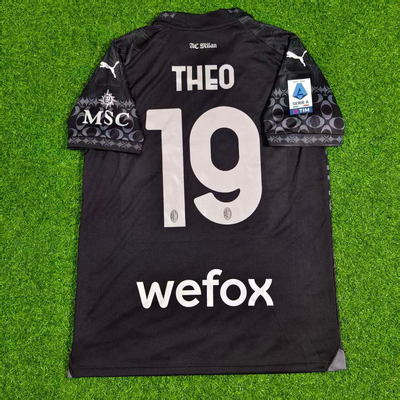 Theo Hernandez AC Milan 2024 Black Football Jersey