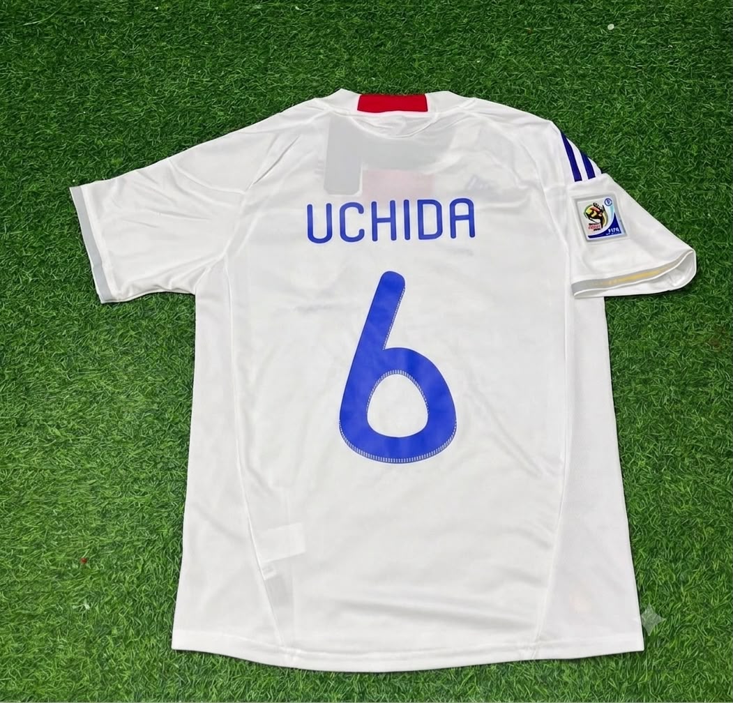 Japan World Cup 2010 Atsuto Uchida White Retro Football Jersey