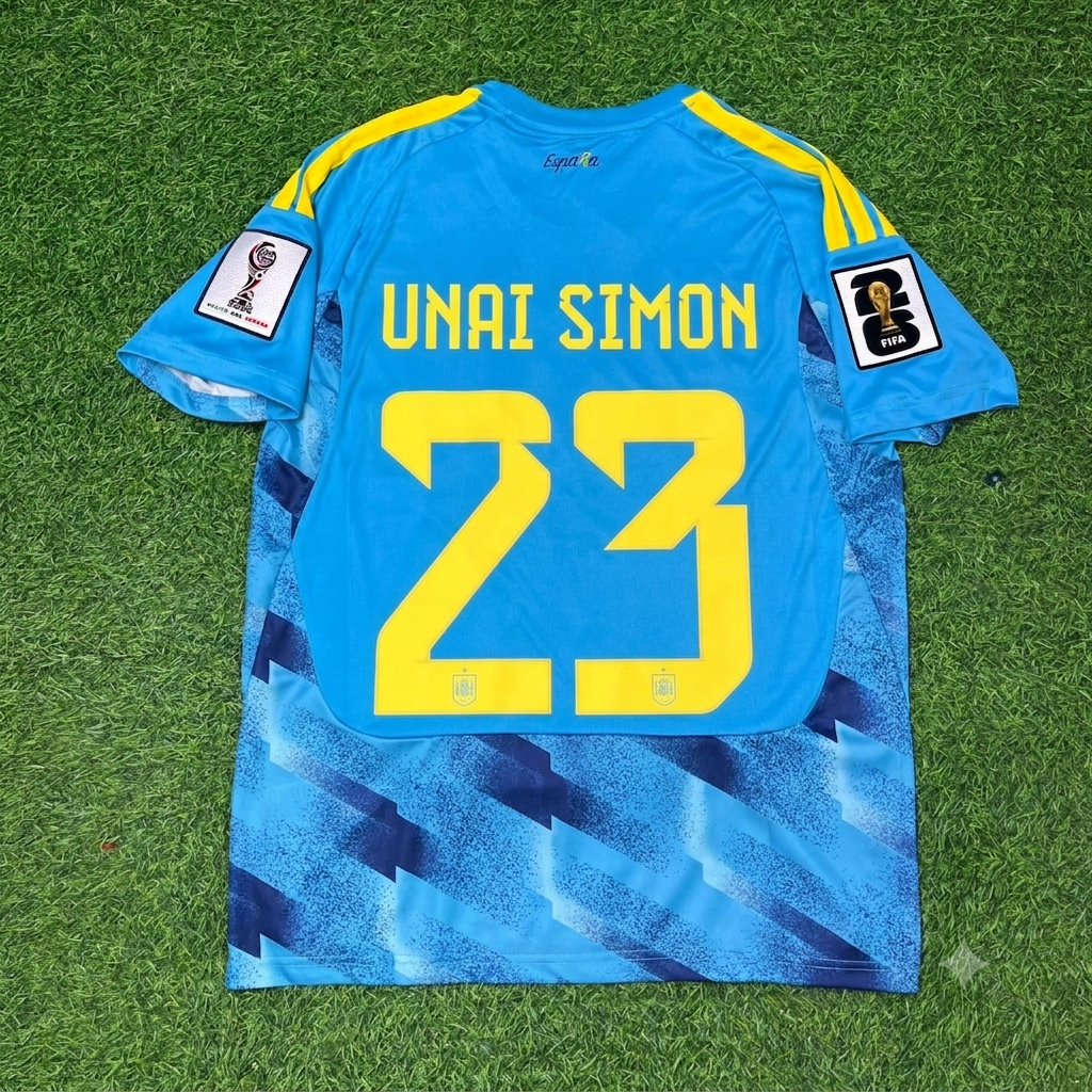 Spain World Cup 2026 Unai Simon Goalkeeper Blue Special Football Jersey
