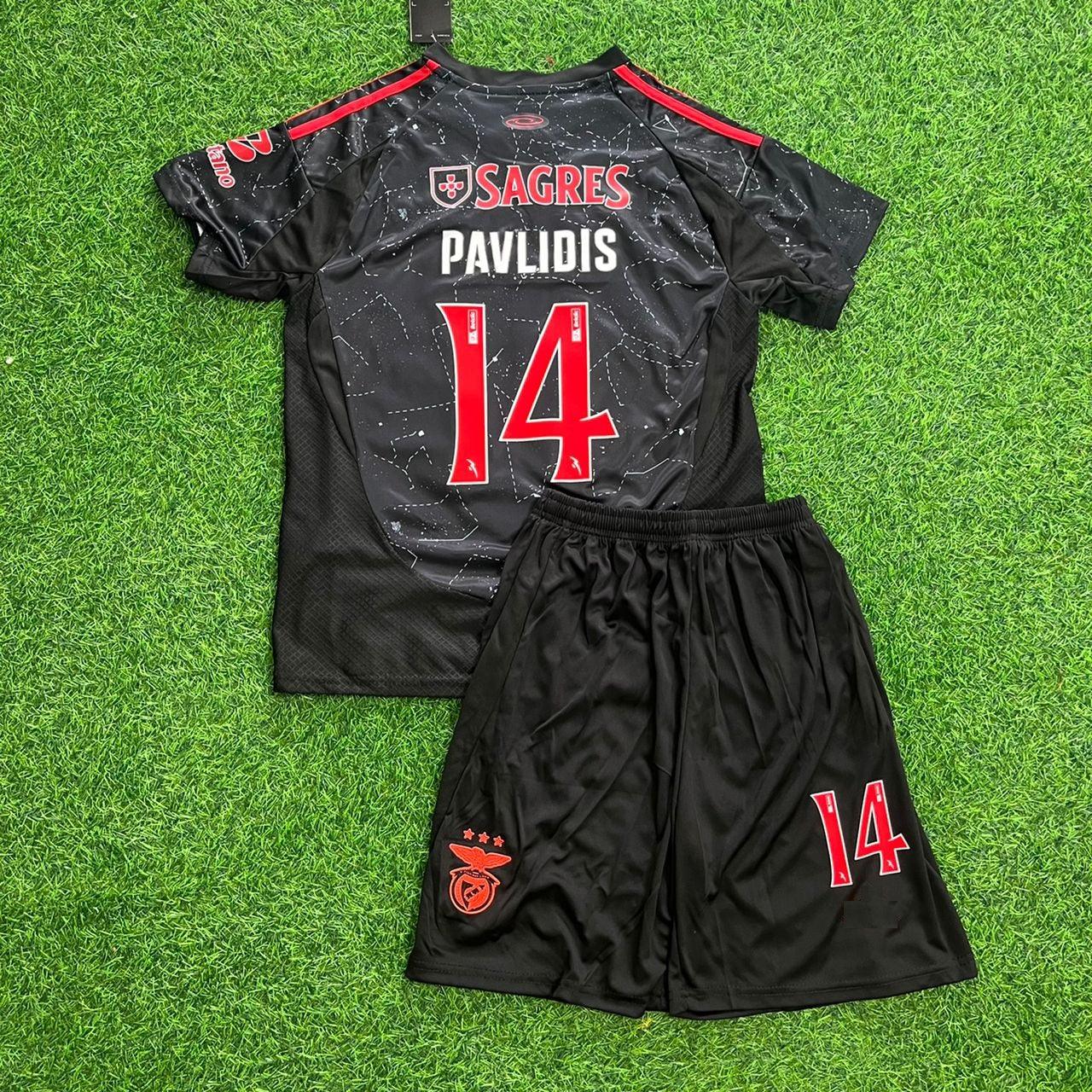 Vangelis Pavlidis Benfica 2026 Home Kids Football Jersey