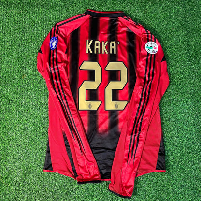 Kaká 22 Milan 2003/2004 Red & Black Home Retro Football Jersey Kit