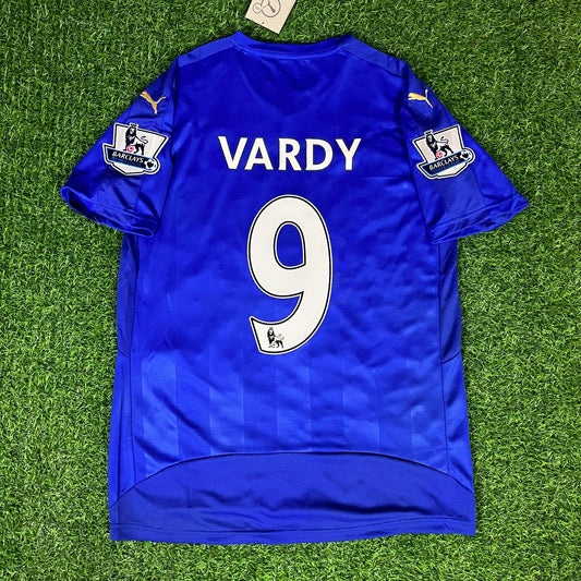 Jamie Vardy 9 - Leicester City 2015/16 Premier League Retro Kit Jersey Maillot Trikot