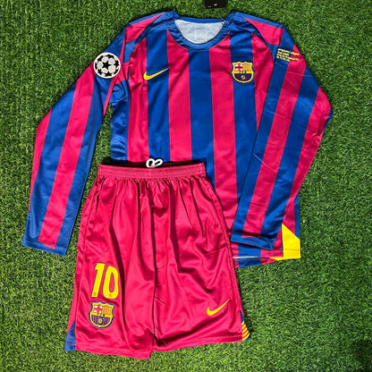 Ronaldinho Gaucho 10 Barcelona 2006 Retro Long Sleeve Football Jersey