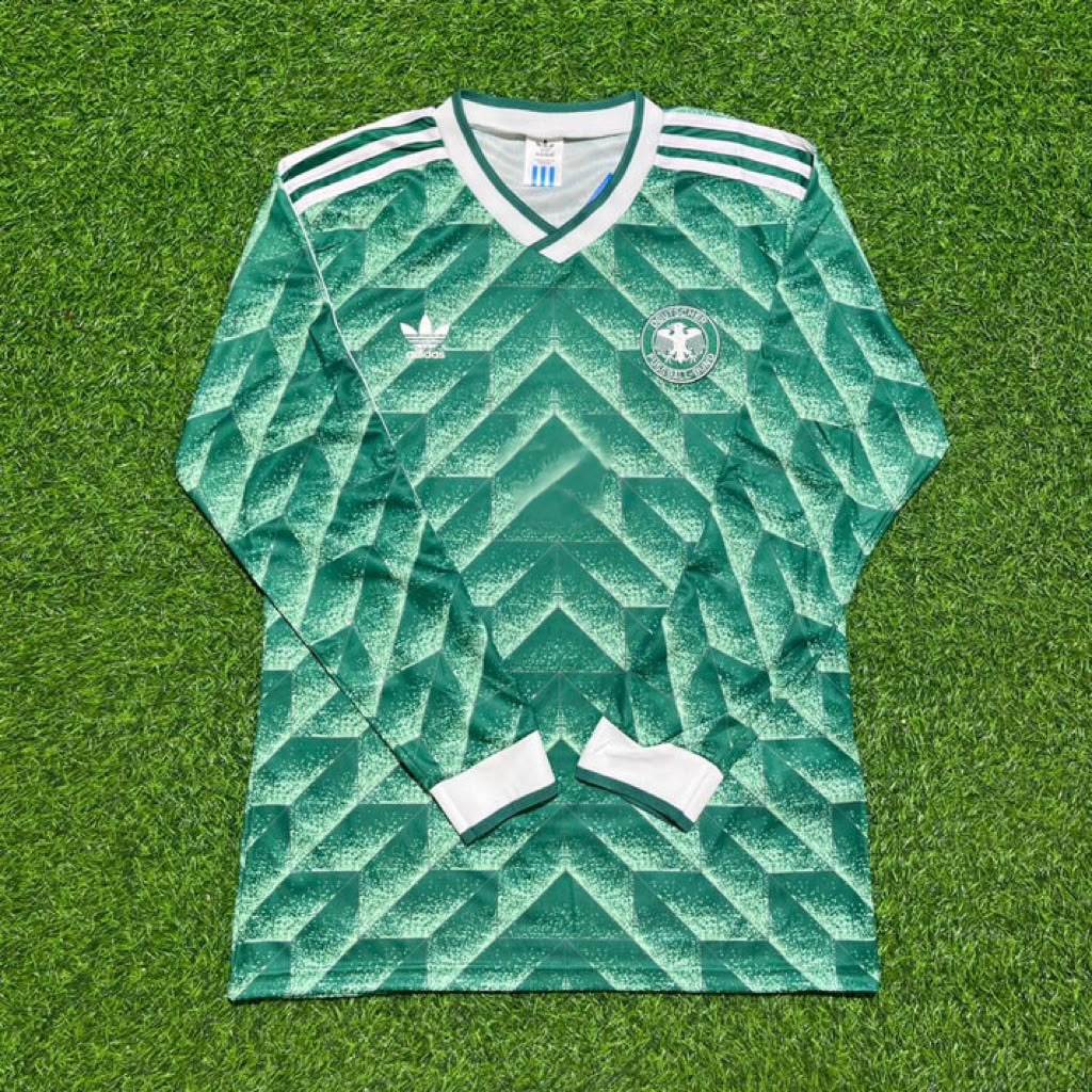 Germany World Cup 1990 Fritz Walter Green Long Sleeve Football Jersey