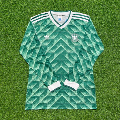 Germany World Cup 1990 Fritz Walter Green Long Sleeve Football Jersey