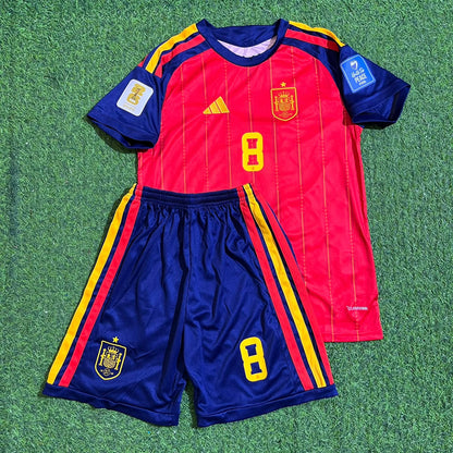 Spain World Cup 2026 Fabian Ruiz #8 Home Kids Football Jersey