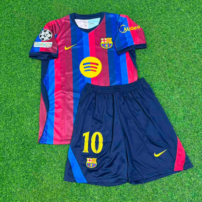 Barcelona 2027 Lamine Yamal #10 Champions League Patch Home Kids Football Jersey