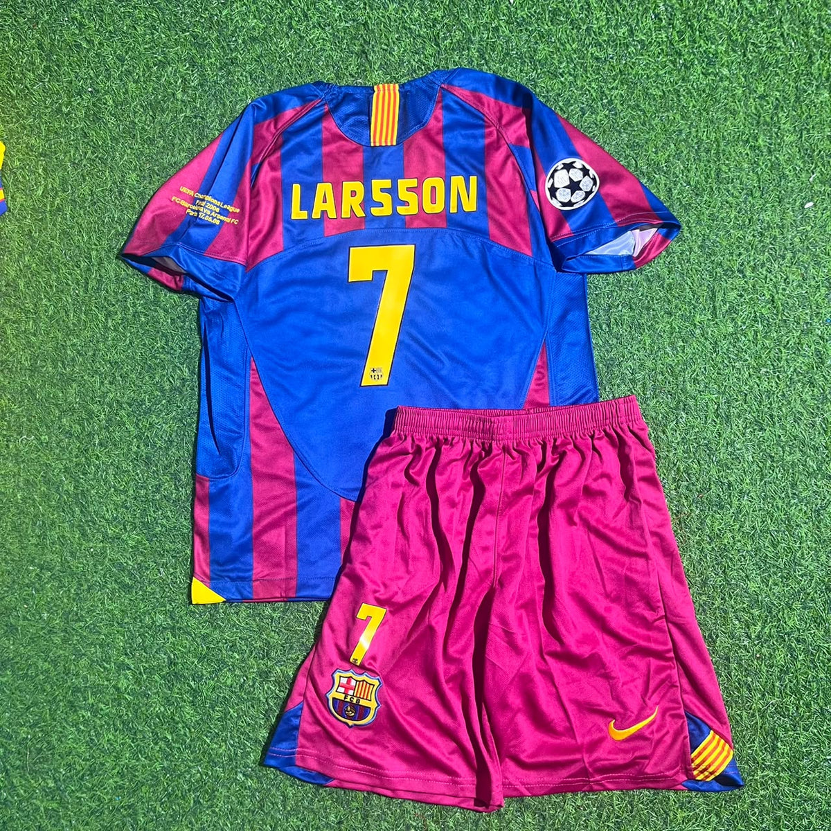 Barcelona 2006 Sebastian Larsson Final Retro Short Sleeve Kids Football Jersey