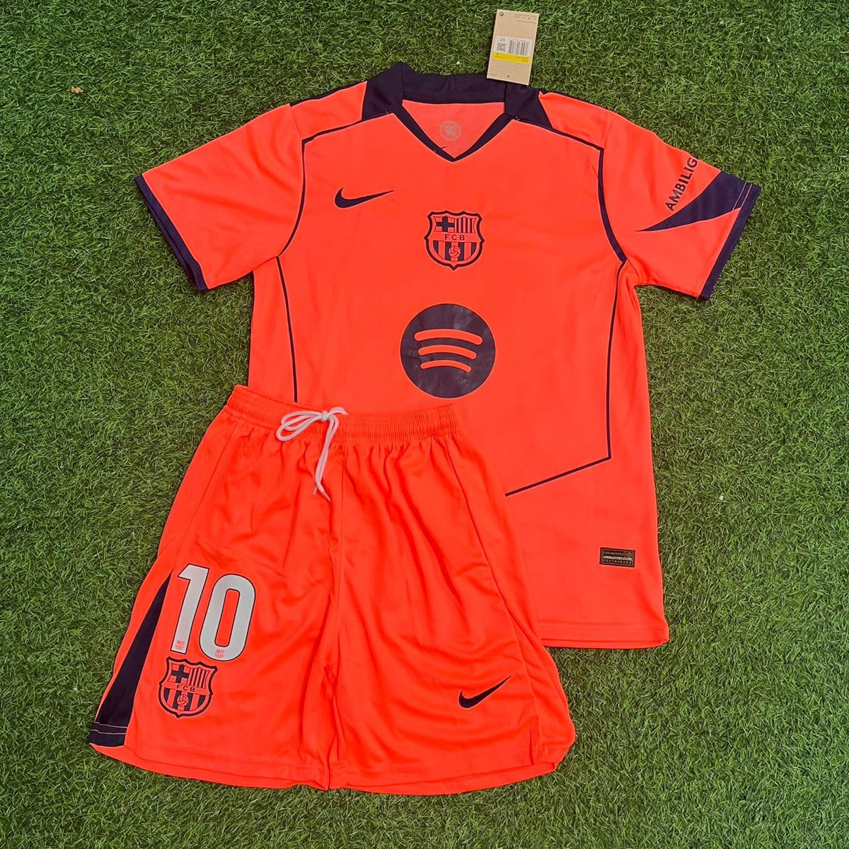 Lamine Yamal Barcelona 2026 Orange Kids Football Jersey Kit