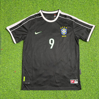 Brazil Ronaldo Nazario Black Retro Football Jersey