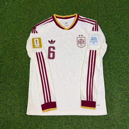 Spain World Cup 2026 Mikel Merino #6 Away Long Sleeve Football Jersey