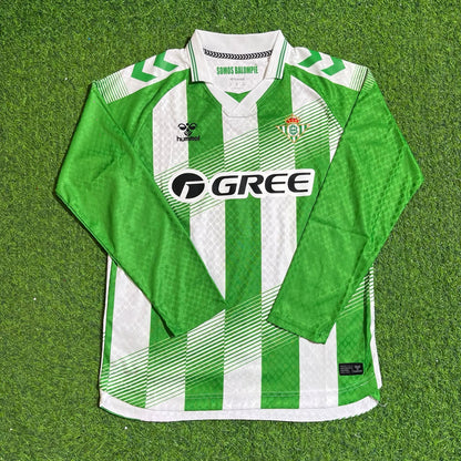 Troy Parrott Real Betis 2027 Home Green White Long Sleeve Football Jersey
