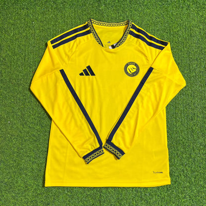 Cristiano Ronaldo Al Nassr 2027 Home Yellow Long Sleeve Football Jersey