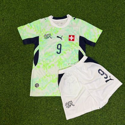 Johan Manzambi #9 Switzerland 2026 World Cup Away Kids Football Jersey