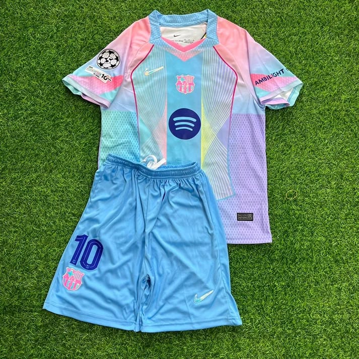 Lamine Yamal Barcelona Miami Sunset New Season 2026 Kids Kinder Soccer Soccer Kit Football Jersey
