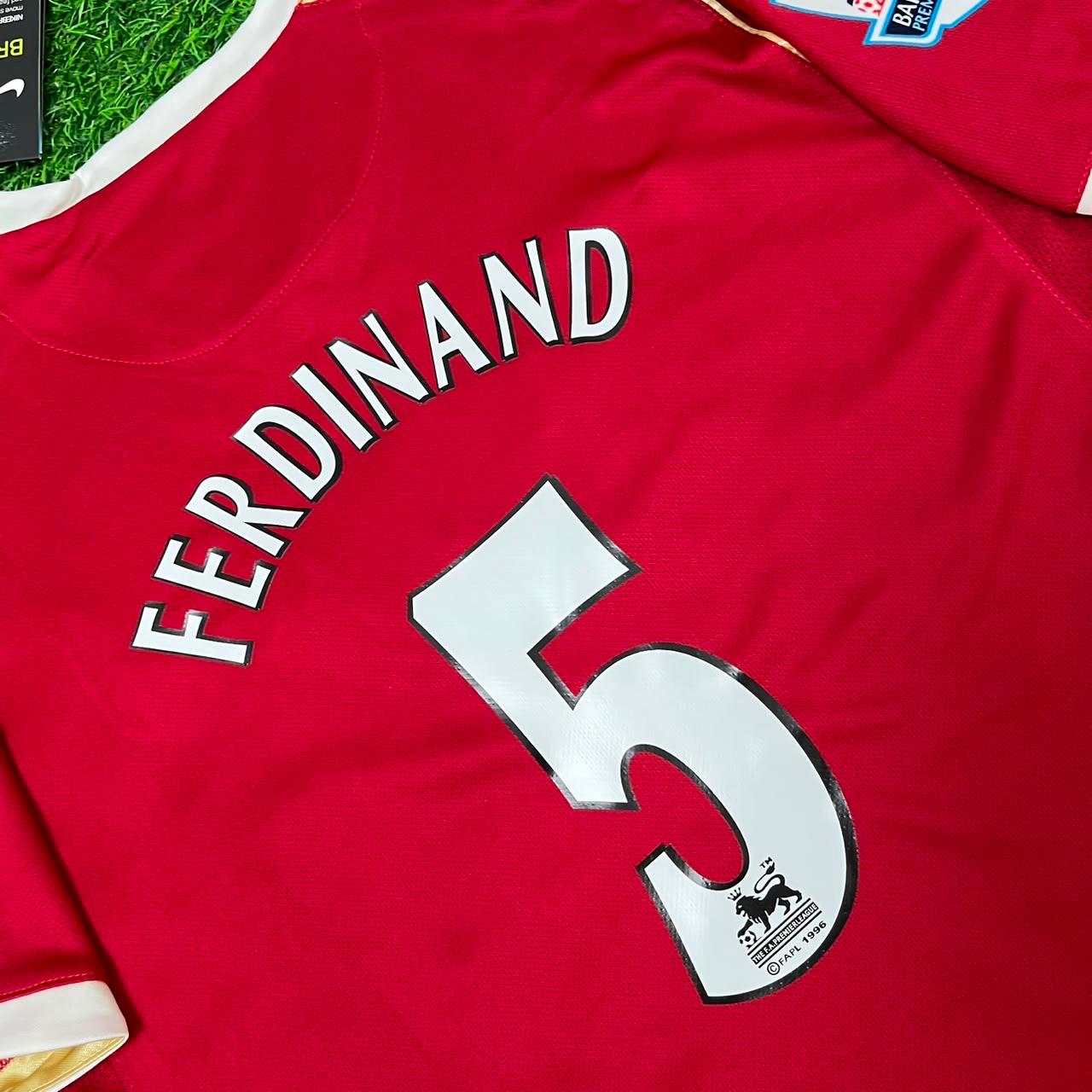 Rio Ferdinand #5 Manchester United 2006-2007 Kids Home Football Jersey Kit