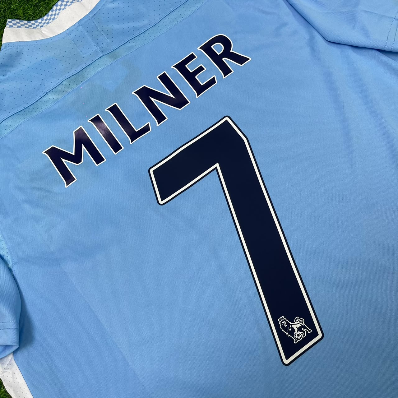 James Milner 7 Manchester City 2011/12 Home Kit Blue Retro Football Jersey