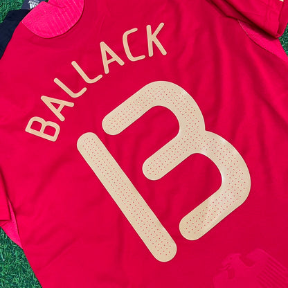 Germany EURO 2008 Michael Ballack Away Red Retro Football Jersey Kit