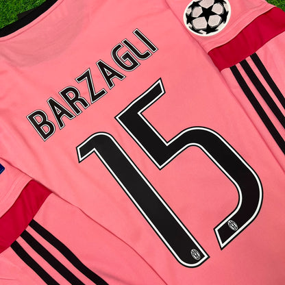 Andrea Barzagli Juventus Pink Retro 2015-2016 Pink Football Jersey