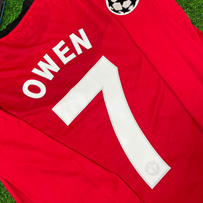 Michael Owen #7 Manchester United 2009-2010 Retro Long Sleeve Football Jersey Kit