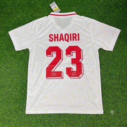 Xherdan Shaqiri Switzerland White Retro Football Jersey Kit