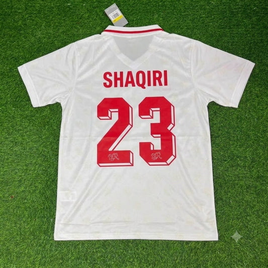 Xherdan Shaqiri Switzerland White Retro Football Jersey Kit
