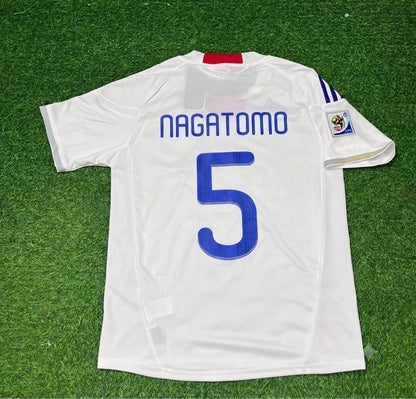 Japan World Cup 2010 Yuto Nagatomo White Retro Football Jersey