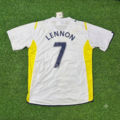 Aaron Lennon #7 Tottenham 2009 2010 White Retro Football Jersey Kit