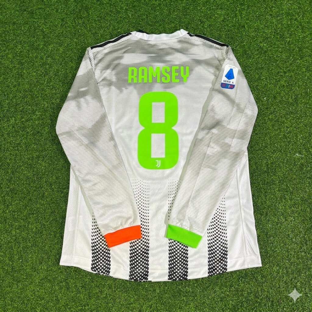 Aaron Ramsey #8 Juventus 2019-2020 Long Sleeve Retro Football Jersey Kit