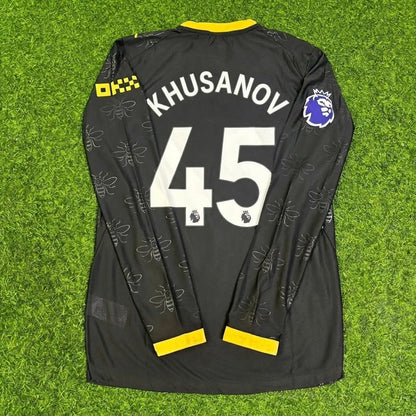 Abdukodir Khusanov #42 Manchester City 2026-2027 Away Black Long Sleeve Football Jersey