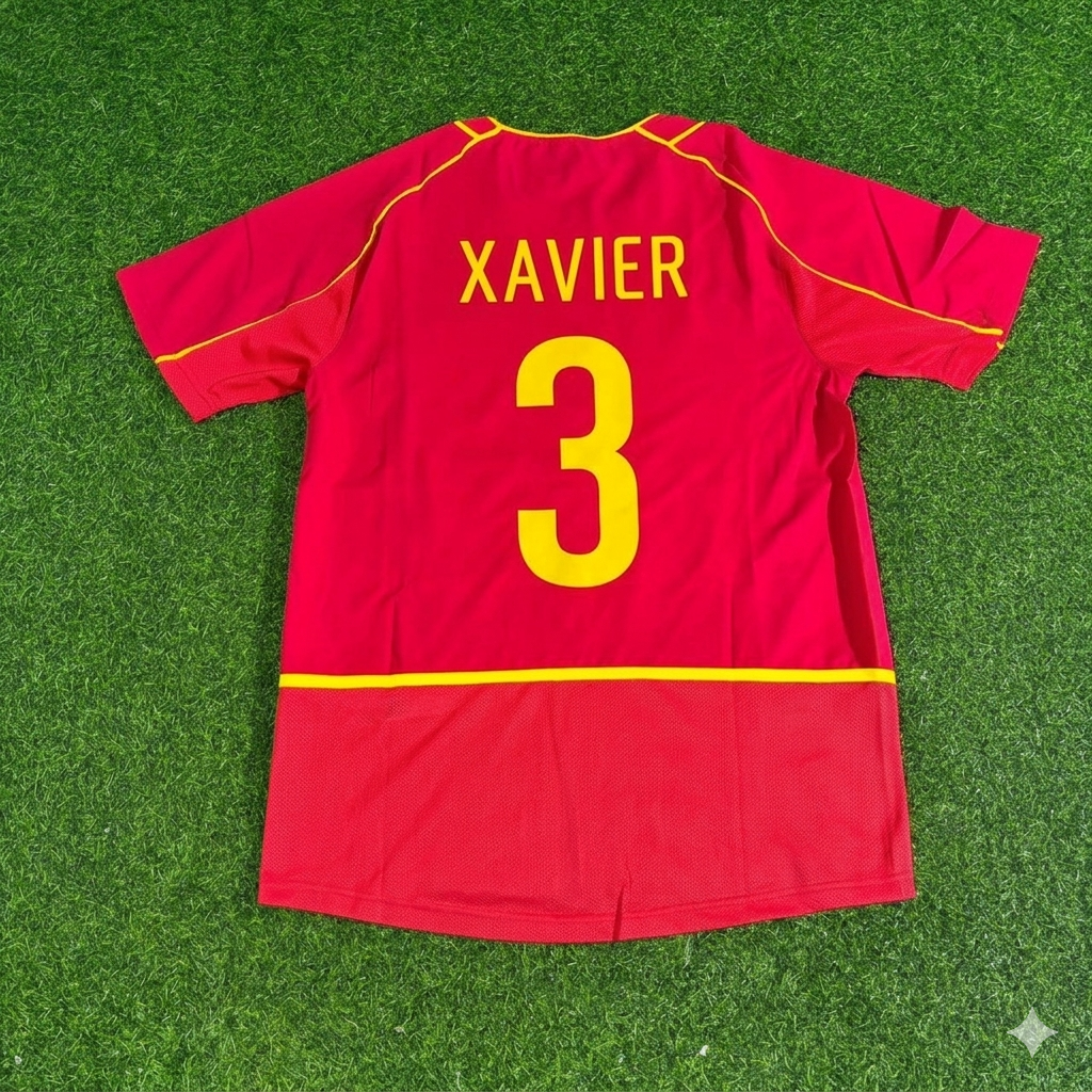 Abel Xavier #3 Portugal 2002 Retro Home Red Football Jersey Kit