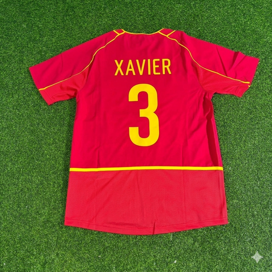 Abel Xavier #3 Portugal 2002 Retro Home Red Football Jersey Kit