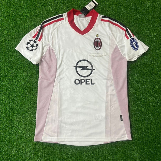 AC Milan 2003 Champions League Final Old Trafford White Retro Football Jersey