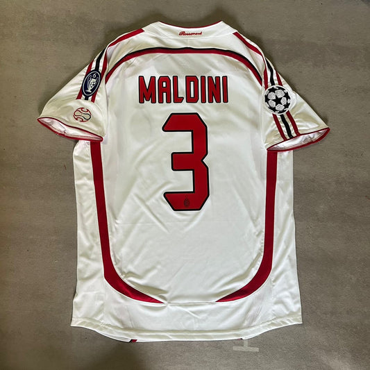 Paolo Maldini Milan 2007 Final Athene Champions League Final White Retro Jersey