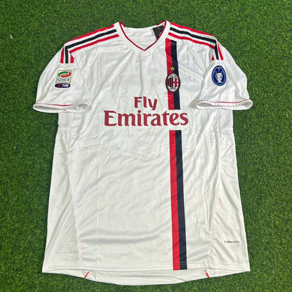 Milan 2011-2012 White Away Retro Football Jersey Kit