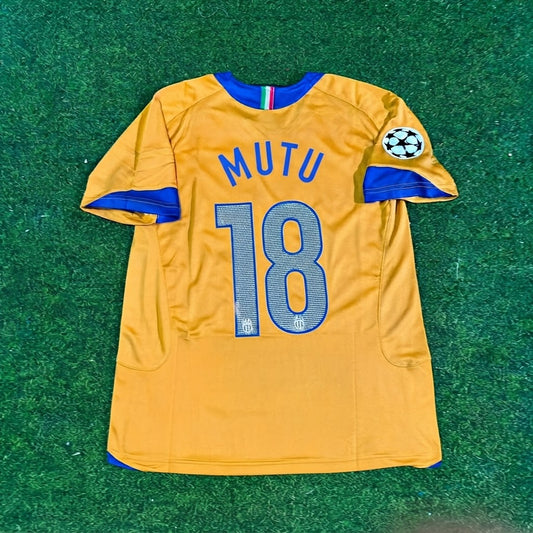 Adrian Mutu #18 Juventus 2005-2006 Yellow Third Retro Football Jersey Paradise Edition