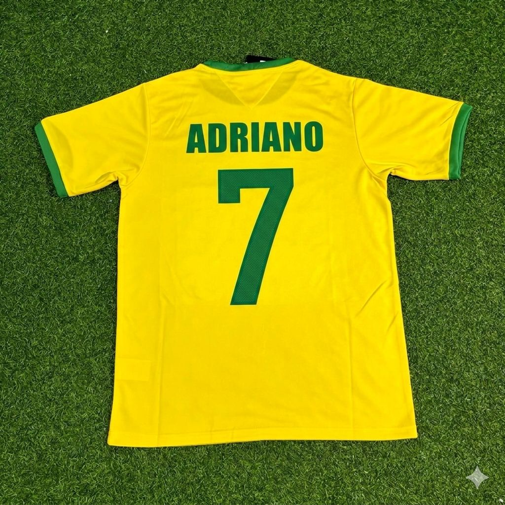 Adriano Brazil Retro Home Football Jersey