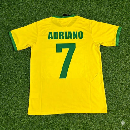 Adriano Brazil Retro Home Football Jersey