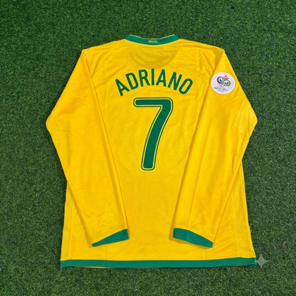 Brazil World Cup 2006 Adriano #7 Long Sleeve Football Jersey