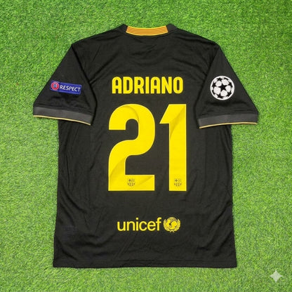 Adriano #21 Barcelona 2013-2014 Black Retro Football Jersey Kit