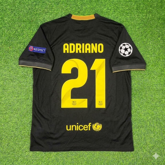 Adriano #21 Barcelona 2013-2014 Black Retro Football Jersey Kit
