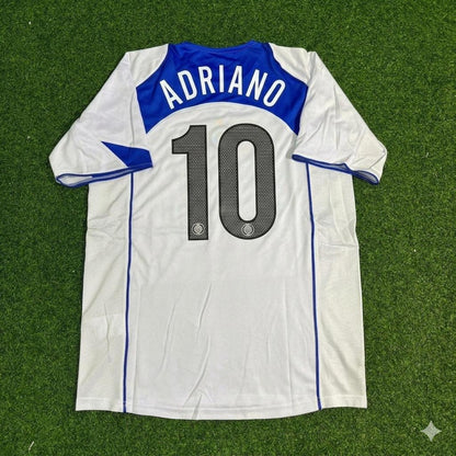 Adriano Inter Milan 2004-2005 Retro White Football Jersey Kit