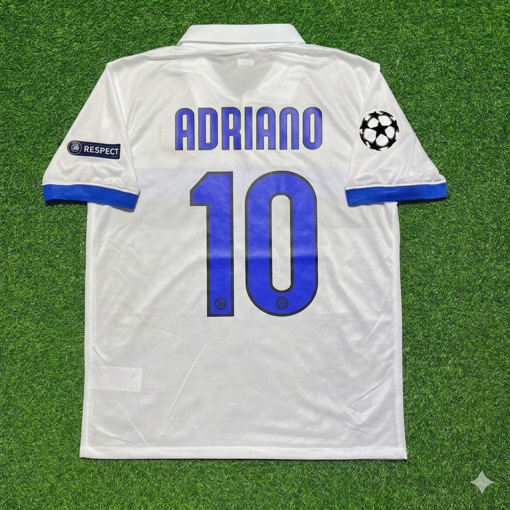 Adriano Inter 2009/2010 White Retro Football Jersey Kit