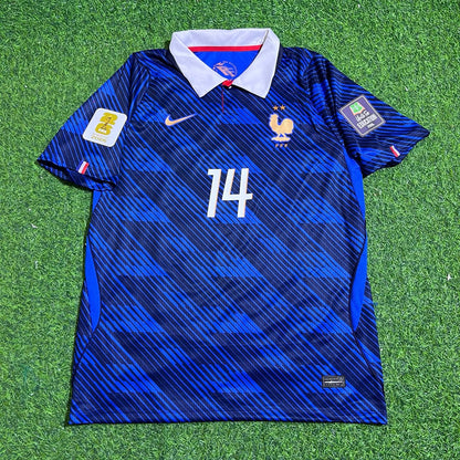 France World Cup 2026 Adrien Rabiot #14 Home Blue Football Jersey