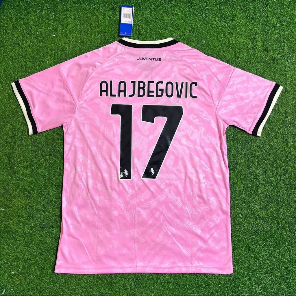 Kerim Alajbegovic #17 Juventus 2026-2027 Away Pink Football Jersey