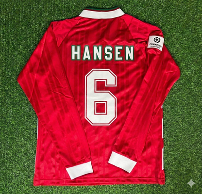 Alan Hansen Liverpool Long Sleeve Retro Football Jersey Kit