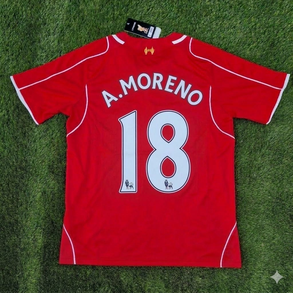 Alberto Moreno 18- Liverpool 2014/15 Home Retro Football Jersey Kit