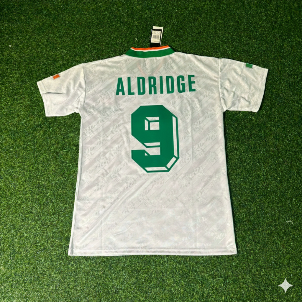 John Aldridge Ireland 1994 Season Away Retro Football Jersey Collection