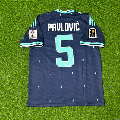 Germany World Cup 2026 Aleksandar Pavlović #5 Away Blue Football Jersey