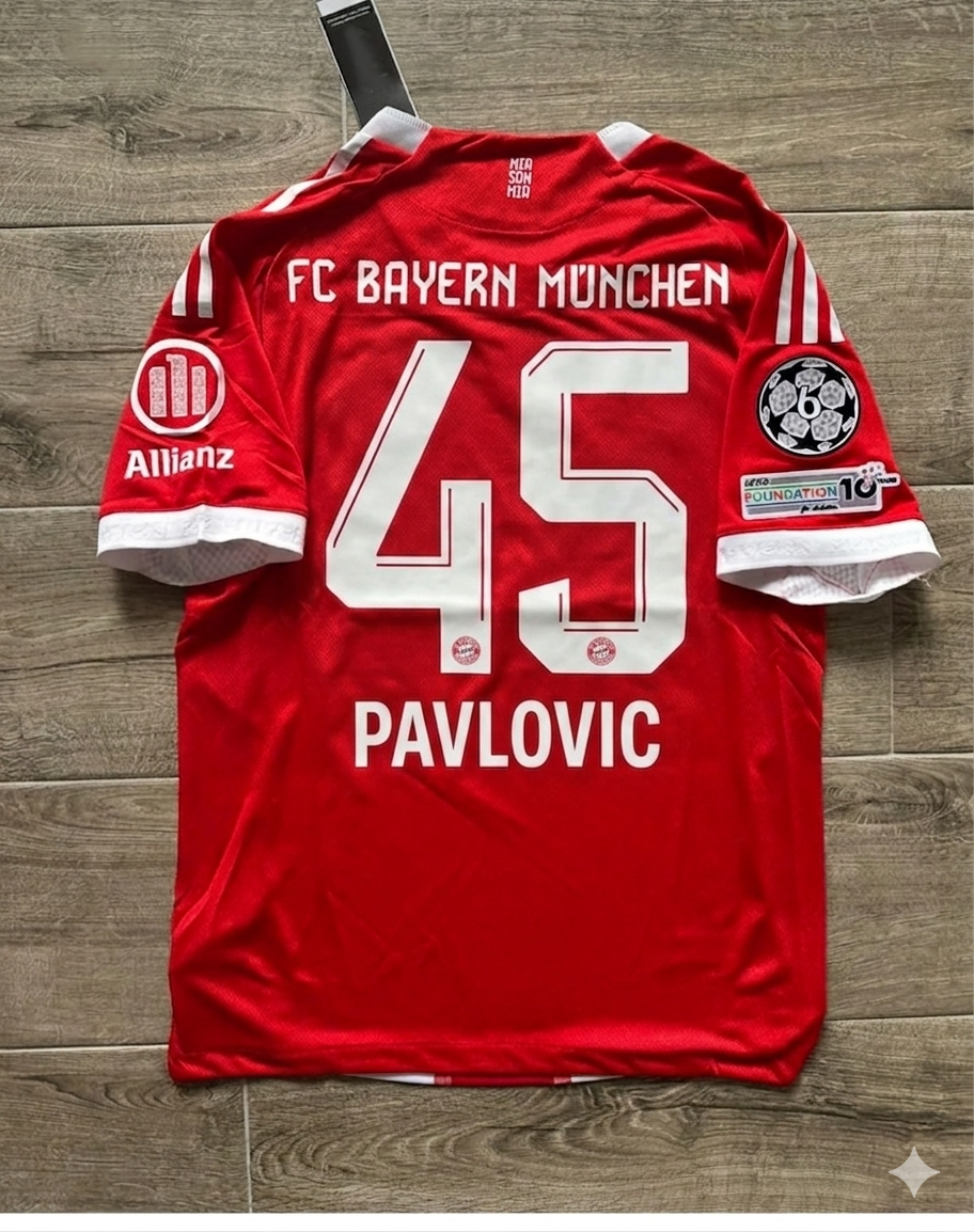 Aleksandar Pavlović #45 Bayern Munich Home Football Jersey Kit